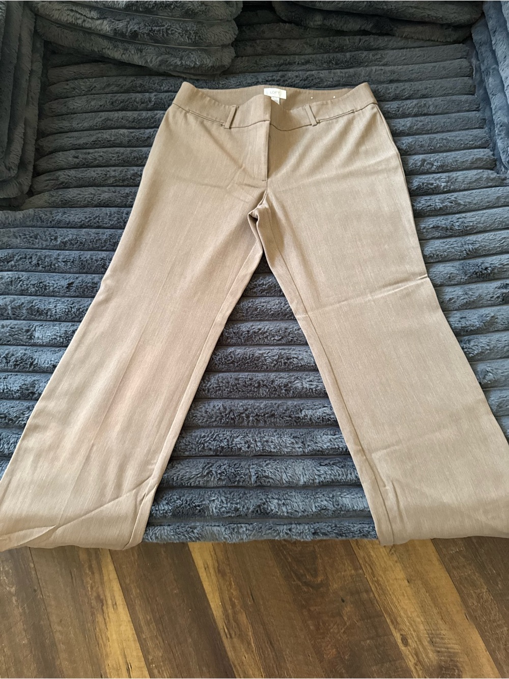 LOFT Wide-Leg Pants in Taupe Beige